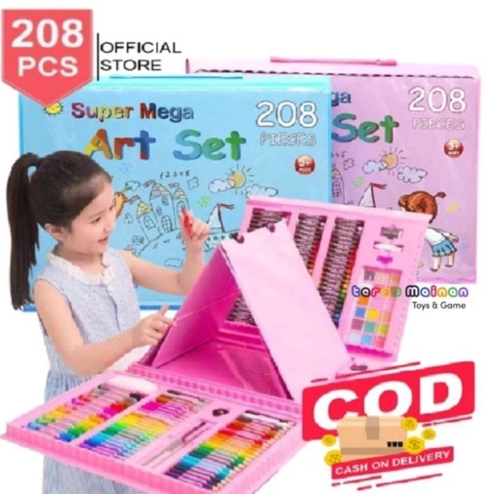 

Crayon Set 208 pcs Alat lukis set mewarnai/ Edukasi Crayon Oil pastel