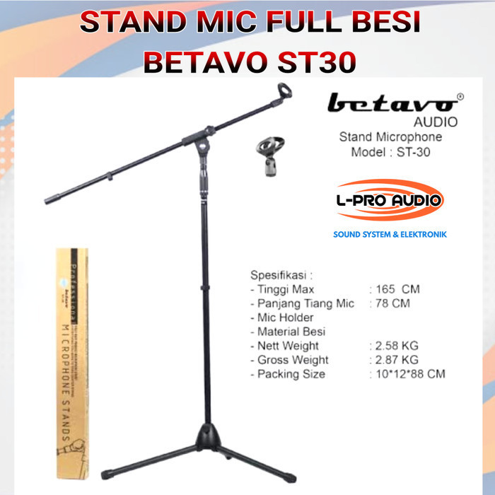 Stand Mic Panjang Betavo St 30 Full Besi