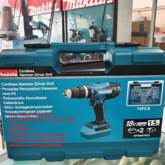 Makita Hp488 Hp 488 D Dyex1 Mesin Bor Tembok Cordless Baterai Hammer