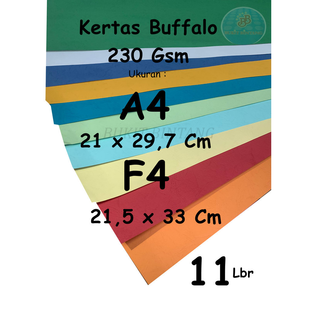 

Kertas Buffalo PINDO 230 Gsm uk A4 / F4 , isi 11 Lembar