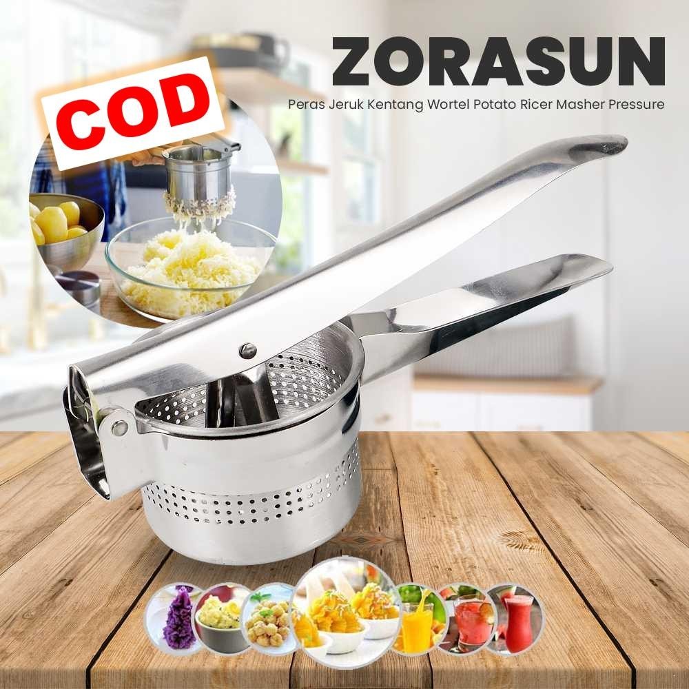 Alat Peras Jeruk Kentang Wortel Penghalus Kentang Pemeras Buah Penghancur Makanan Potato Masher Stai