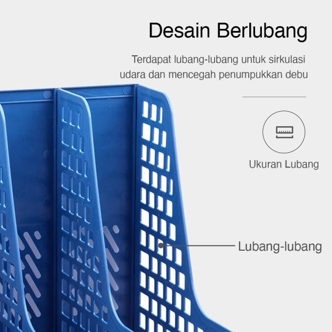 

Deli File Tray / Rak Box File Bahan Plastik 4 Sekat 33777
