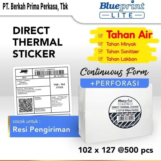 

Direct Thermal Sticker Label Resi BLUEPRINT Lite 102x127 mm 500Pcs CF