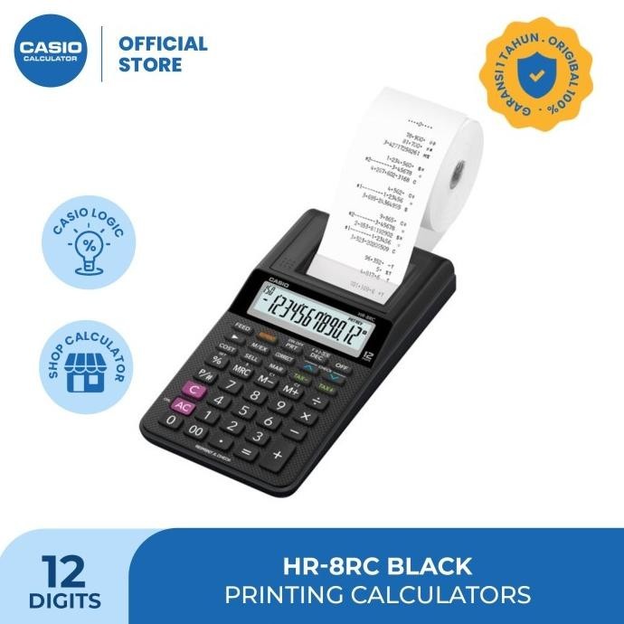 

Casio - HR-8RC Black - Kalkulator Printing / Cetak - Untuk toko/UMKM