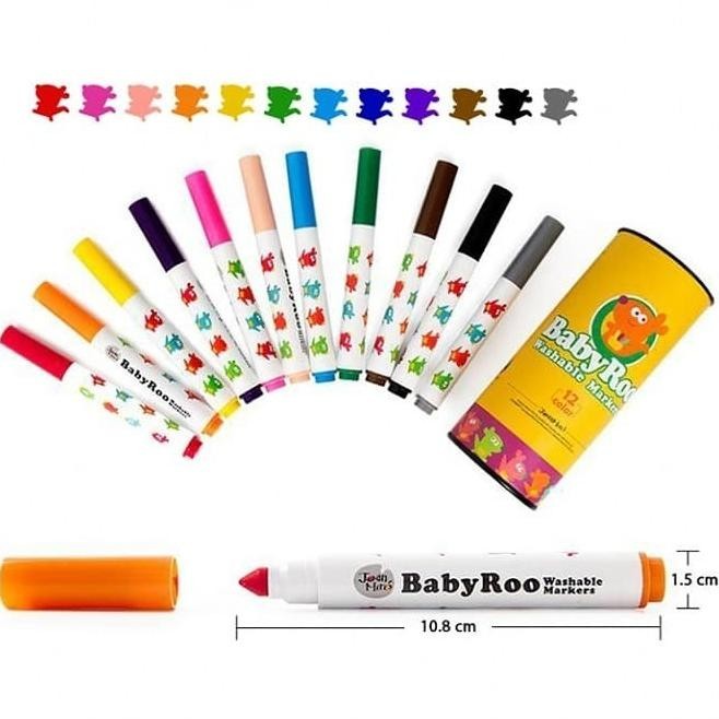 

Joan Miro Babyroo Washable Marker 12 color spidol warna spidol anak