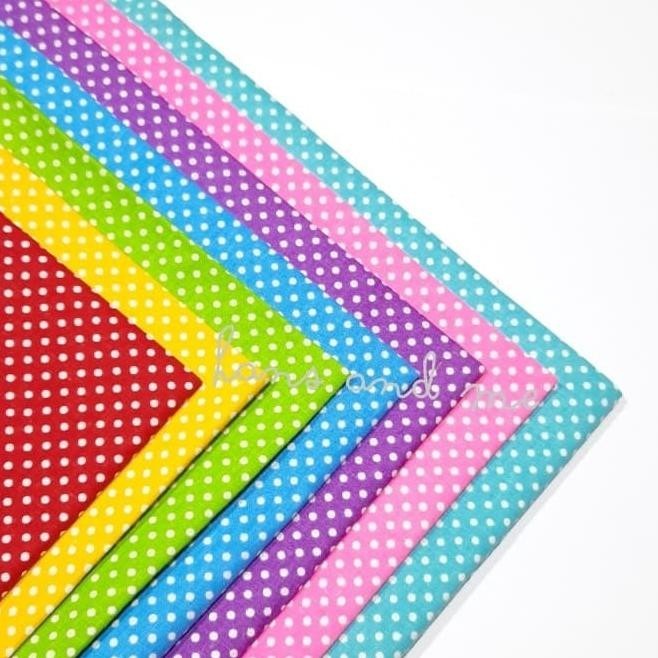 Kain Perca Katun Motif Polkadot Kecil