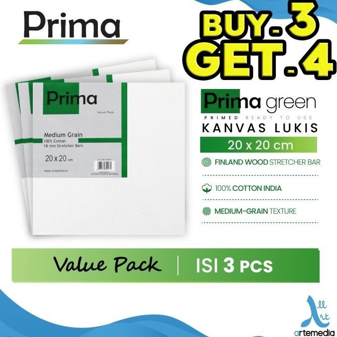 

Kanvas Lukis Prima Green 20x20cm Value Set 3 Cotton Canvas
