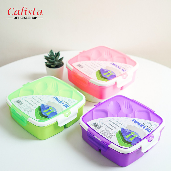 SALE CALISTA LUNCHBOX IWAKI 3R KOTAK MAKAN SEKAT 3 BONUS SENDOK GARPU