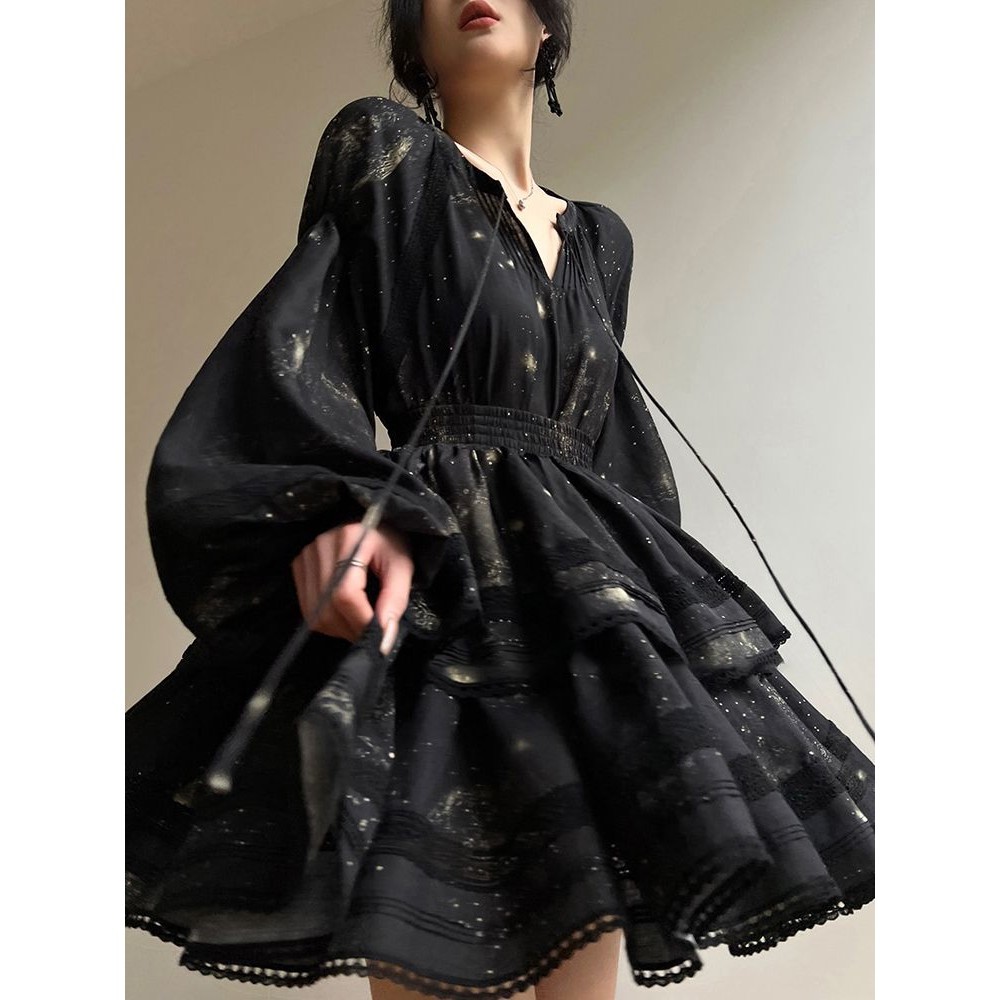 Moon Shadow Camellia  French Style Temperament Shirt Pettiskirt Suit Korean Style Niche Cute Cake Dr