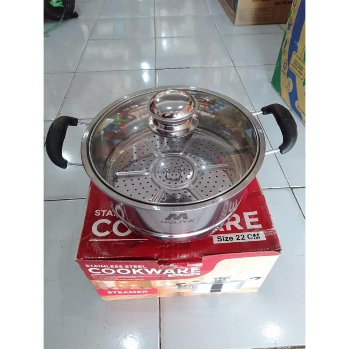 Panci Kukus-Steamer Stainless Muliya 22 Cm