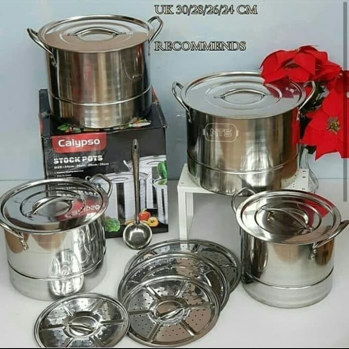 Panci Set Calypso Stainless / Panci Kukus Steamer Calypso / Stockpot