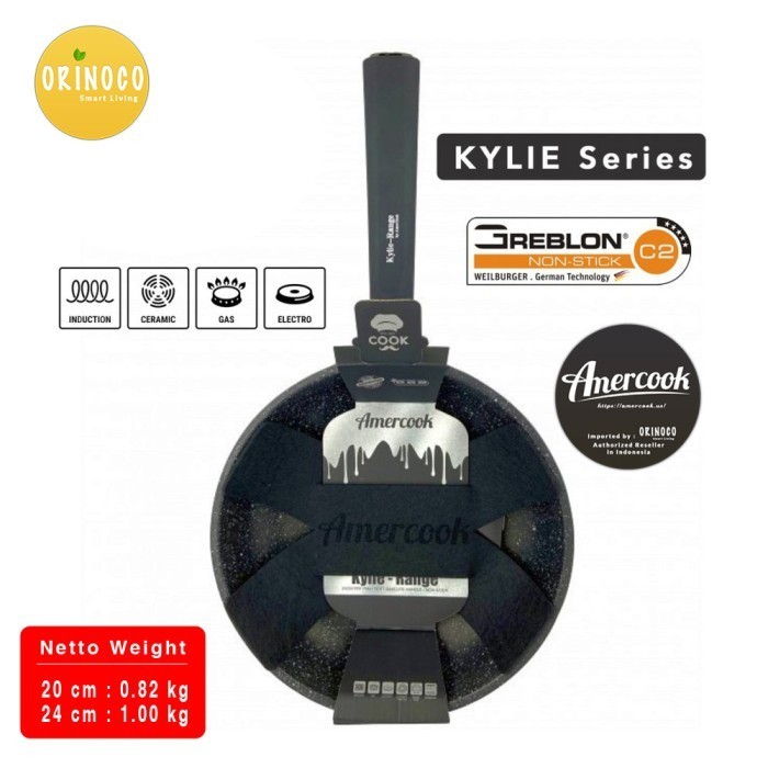 Amercook Fry Pan Wajan Masak Anti Lengket Black Series