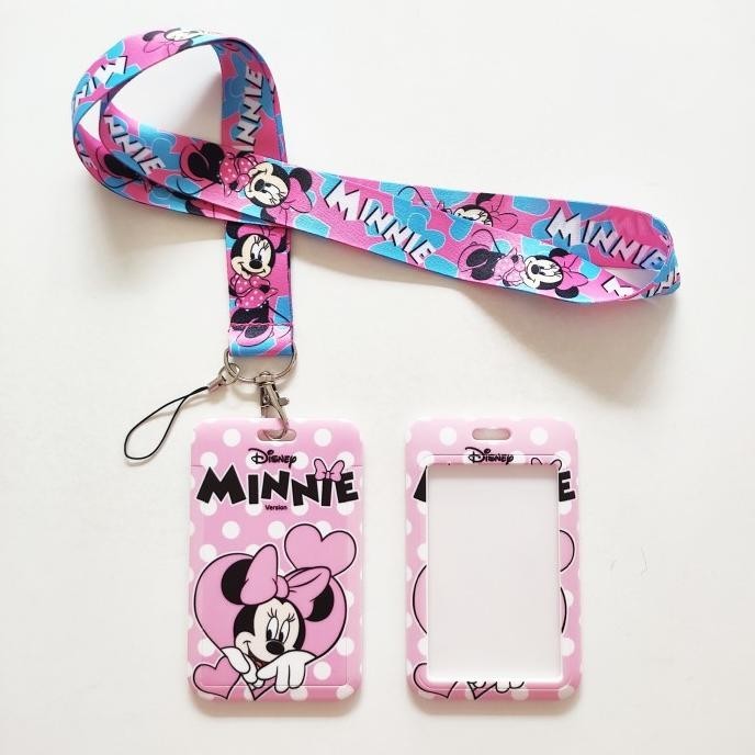 

ID Card Holder Name Tag Lanyard / Kalung Kartu Cute Pink Minnie Mouse