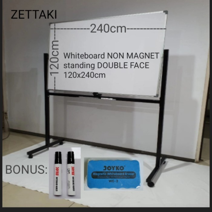 

Papan Tulis Whiteard NON MAGNET STANDING DOUBLE FACE 120x240cm