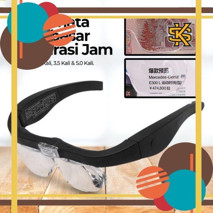 

Zeast Kacamata Pembesar Reparasi Jam 5x Magnifier 2 Led 11537dc Black