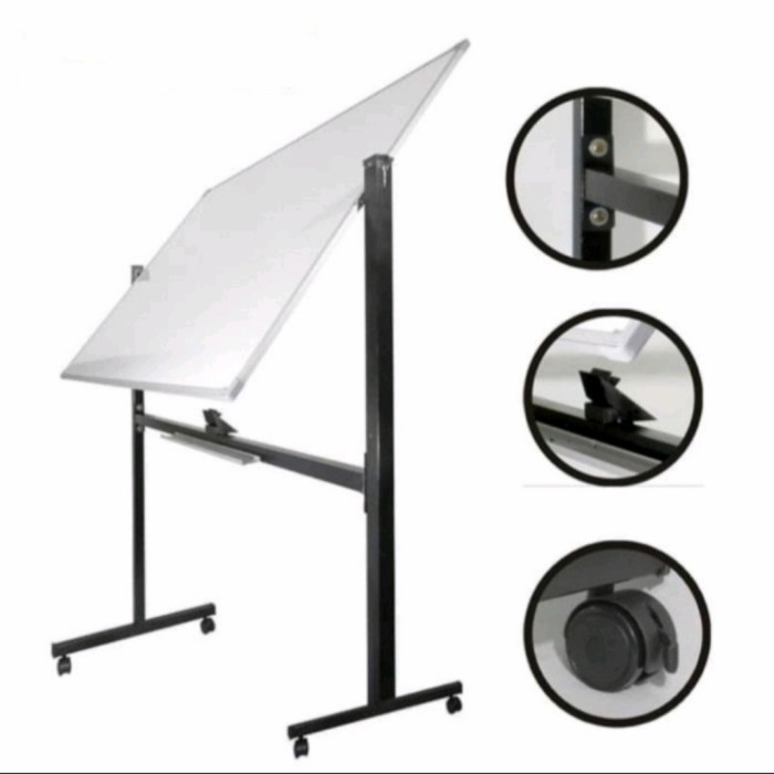 

papan tulis / whiteard sakana magnetik uk 90x120 cm single face kaki