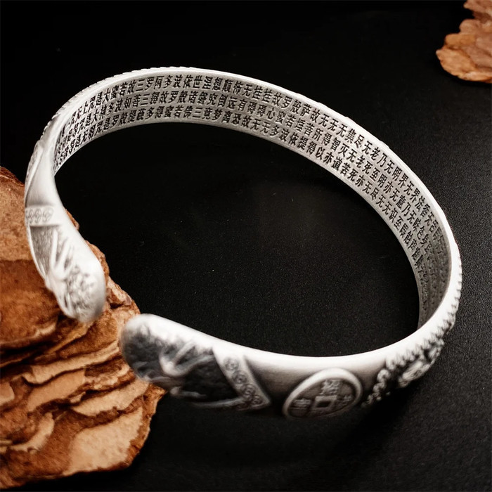 Haf Gelang Bangle Pola Pixiu Titanium Vintage - Gelang Rezeki Dan Keberuntungan China - Gelang