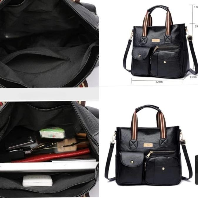 TAS SELEMPANG WANITA KULIT HITAM 100% IMPORT TAS KERJA TAS PREMIUM BAG