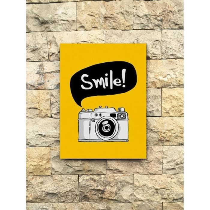 Poster Quotes Quote Dekorasi Kayu Smile Senyum Walldecor Wallpaper