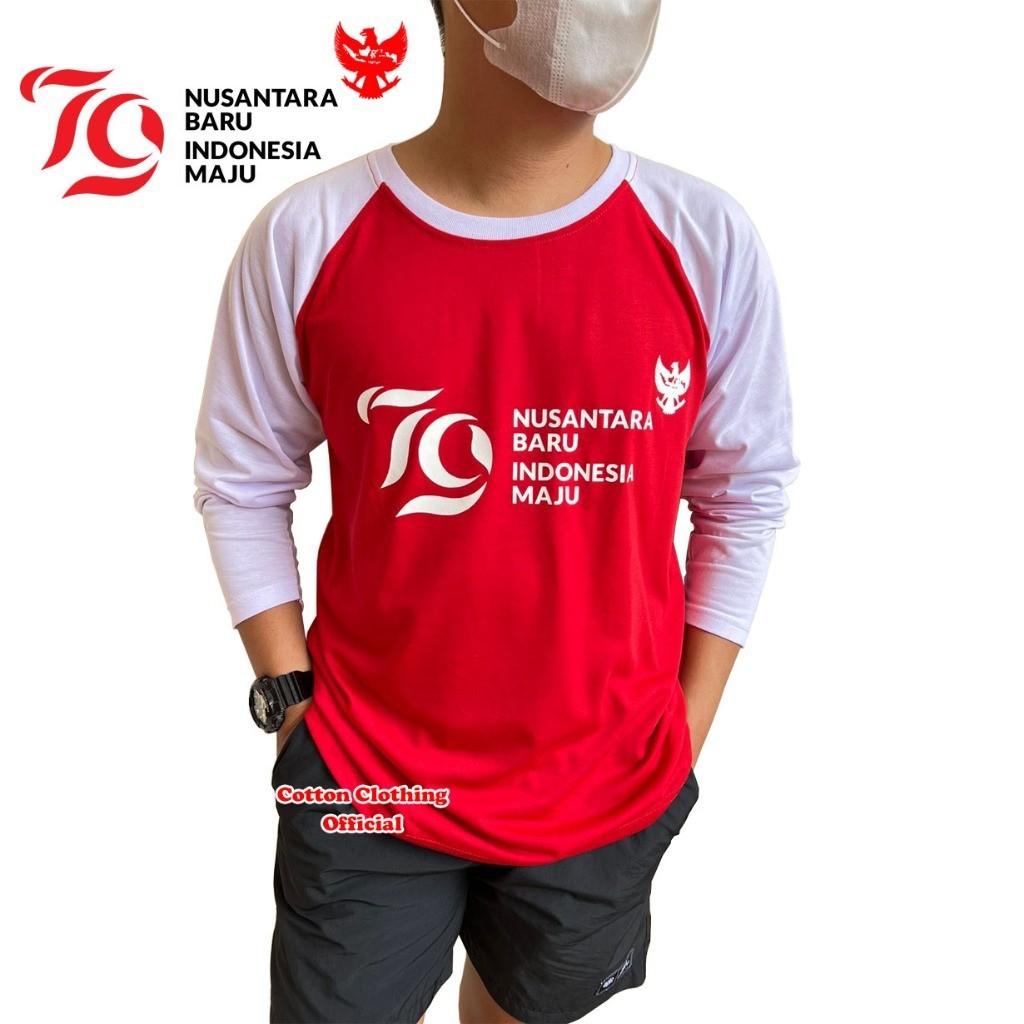 T-Shirt Unisex Kemerdekaan Seragam Agustusan 2024 Kaos Dewasa 17 Agustus Baju Hut Ri 79 Pria Dan Wan