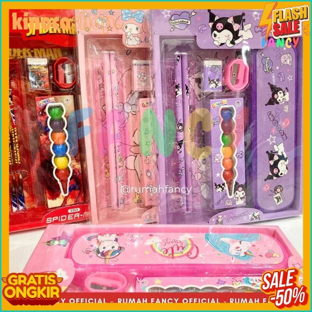 

Paket Alat Tulis/ Study Set Fancy Mika 3353 Melody / Unicorn / Kuromi / Tempat Pensil Set Crayon Oil Pastels Packing Box Mika (Murmer)