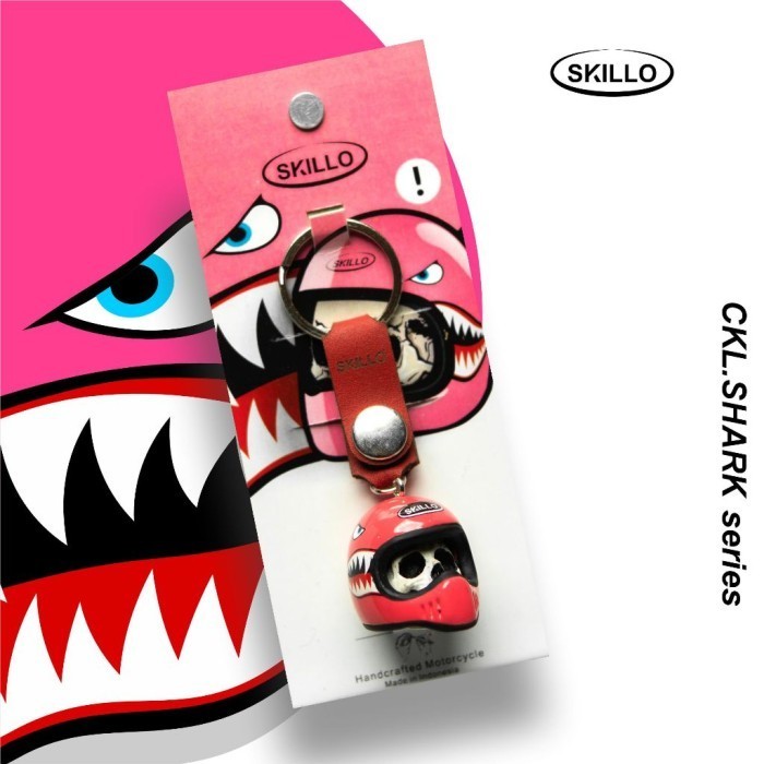 Cas Skillo - Ckl Shark Series - Gantungan Kunci Miniatur Helm Keychain