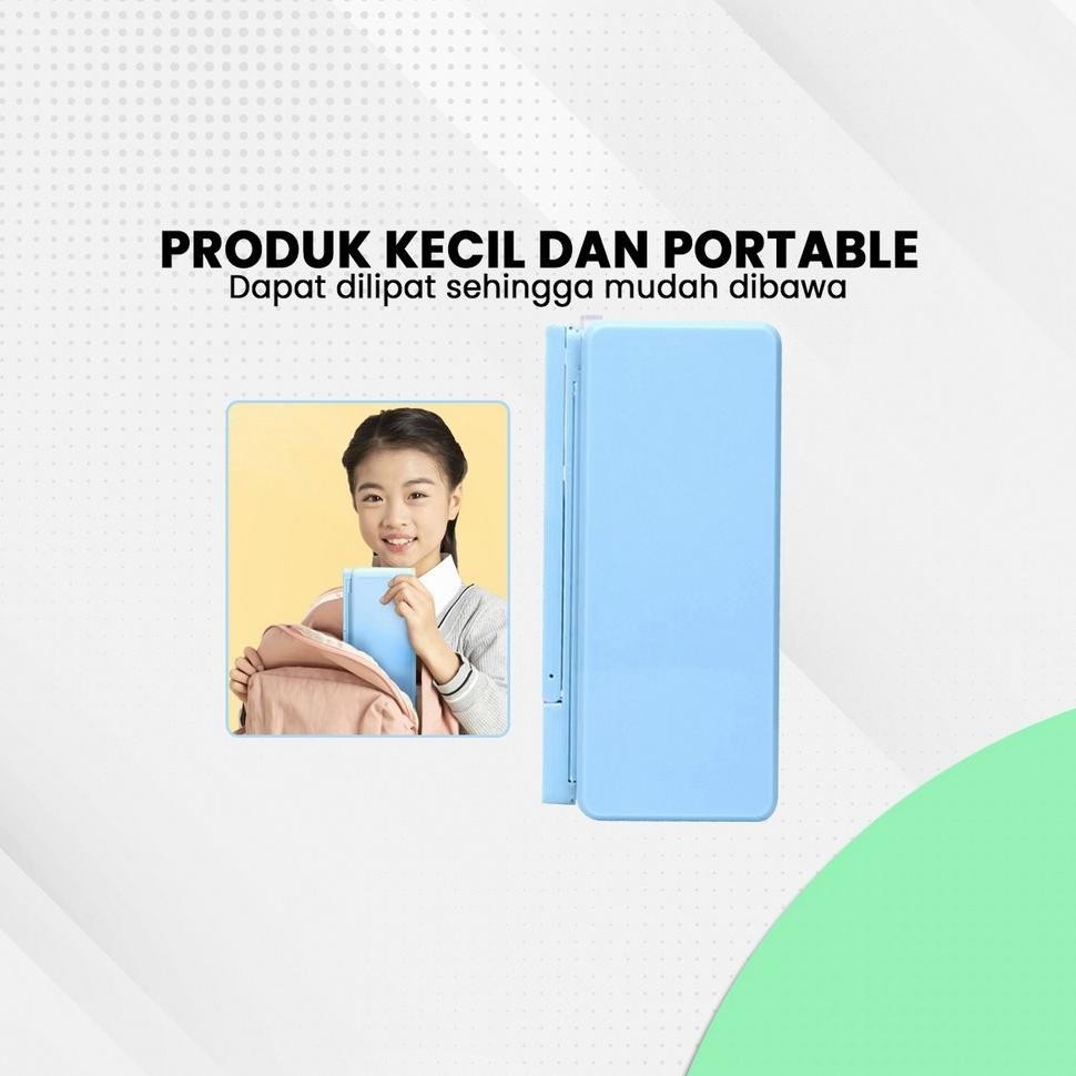

Tempat Pensil Lipat 2IN1 Multifungsi Tempat Penyimpanan Alat Tulis Anak Sekolah / Pencil Case Book Holder Portable / Kotak Pensil Lipat dengan Tatakan Buku dan Papan TulisMiniPraktis BUNDA A73