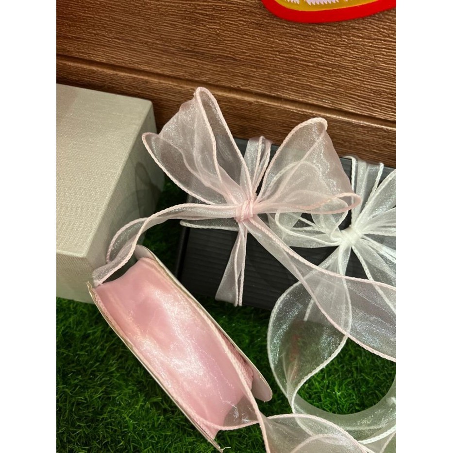 Pita Organdi / Pita Polos / Pita Kado 1 Roll 10M, Lebar 4Cm Real Pic