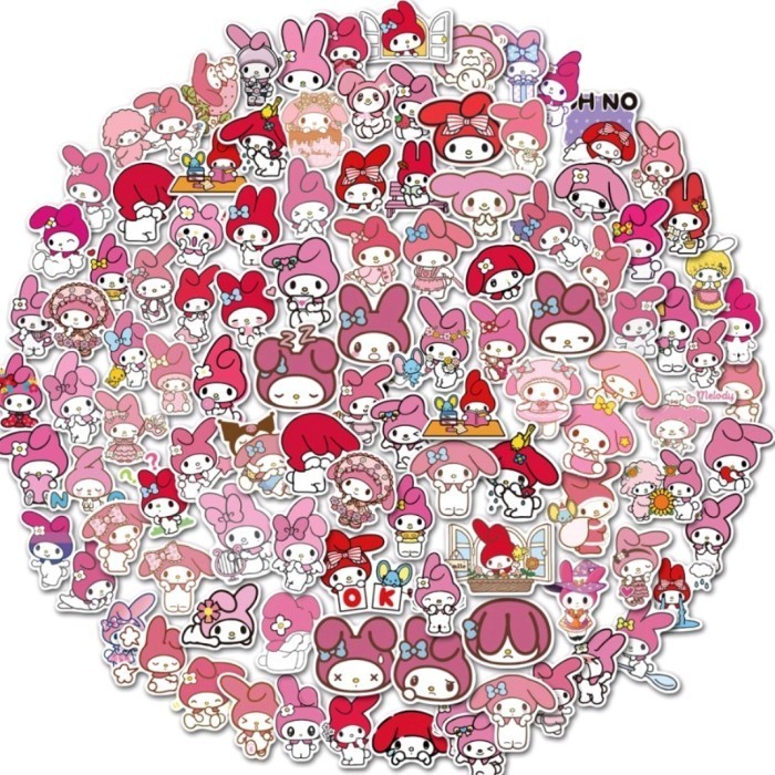 

100 Pcs Sticker My Melody Sanrio Hello Kitty and Friends Stiker