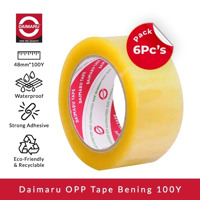 

Paket 1 Slop Isi 6pcs OPP Lakban Bening 48 mm x 100 Yard