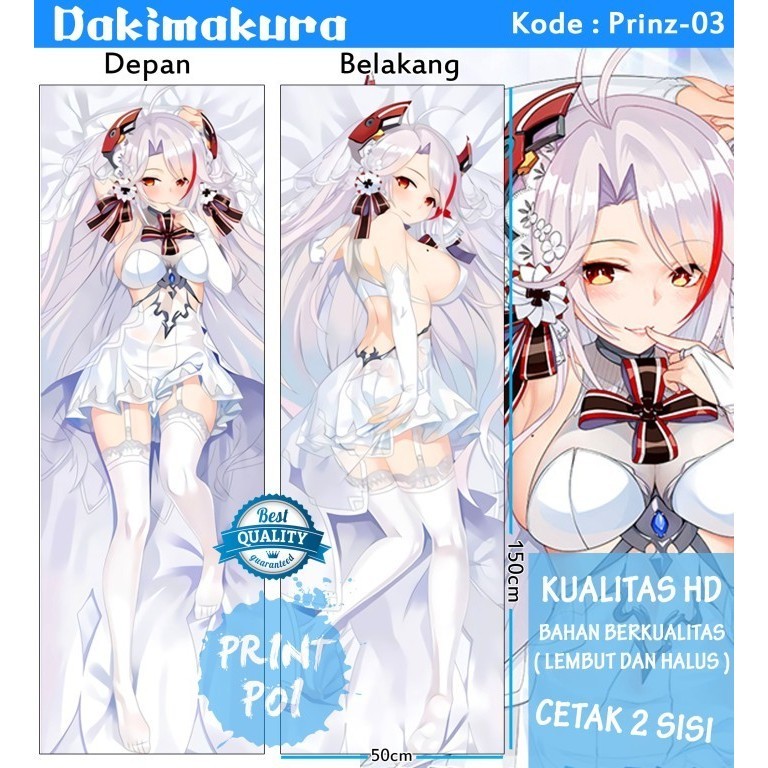 Terlaris Dakimakura Prinz Eugen Azur Lane Game Sarung Bantal Panjang