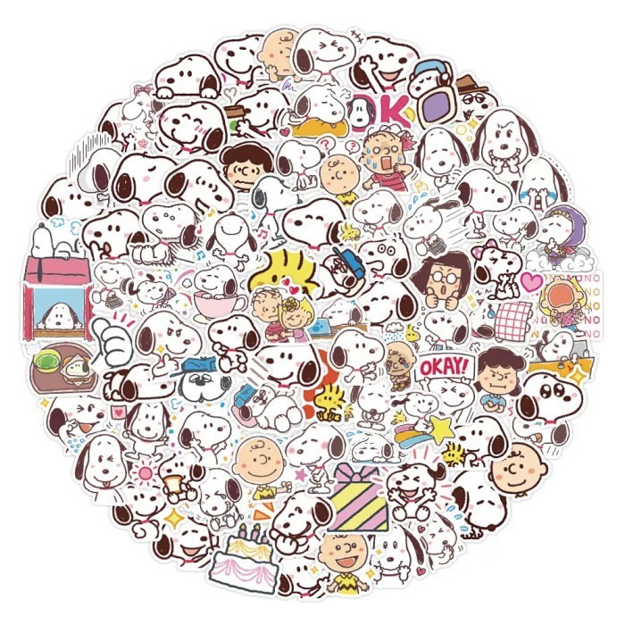 

120Pcs Sticker Dog Cute Snoopy Peanuts Comic toon Waterproof Stiker