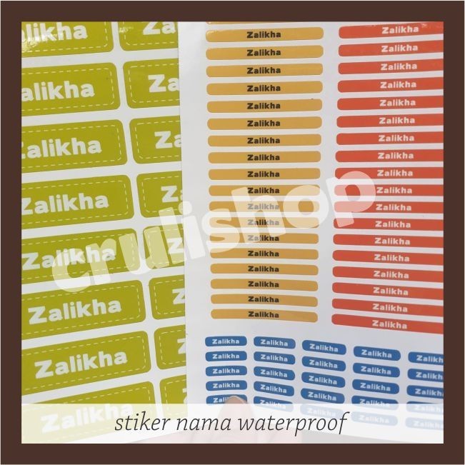 

STIKER LABEL NAMA mix polos waterproof