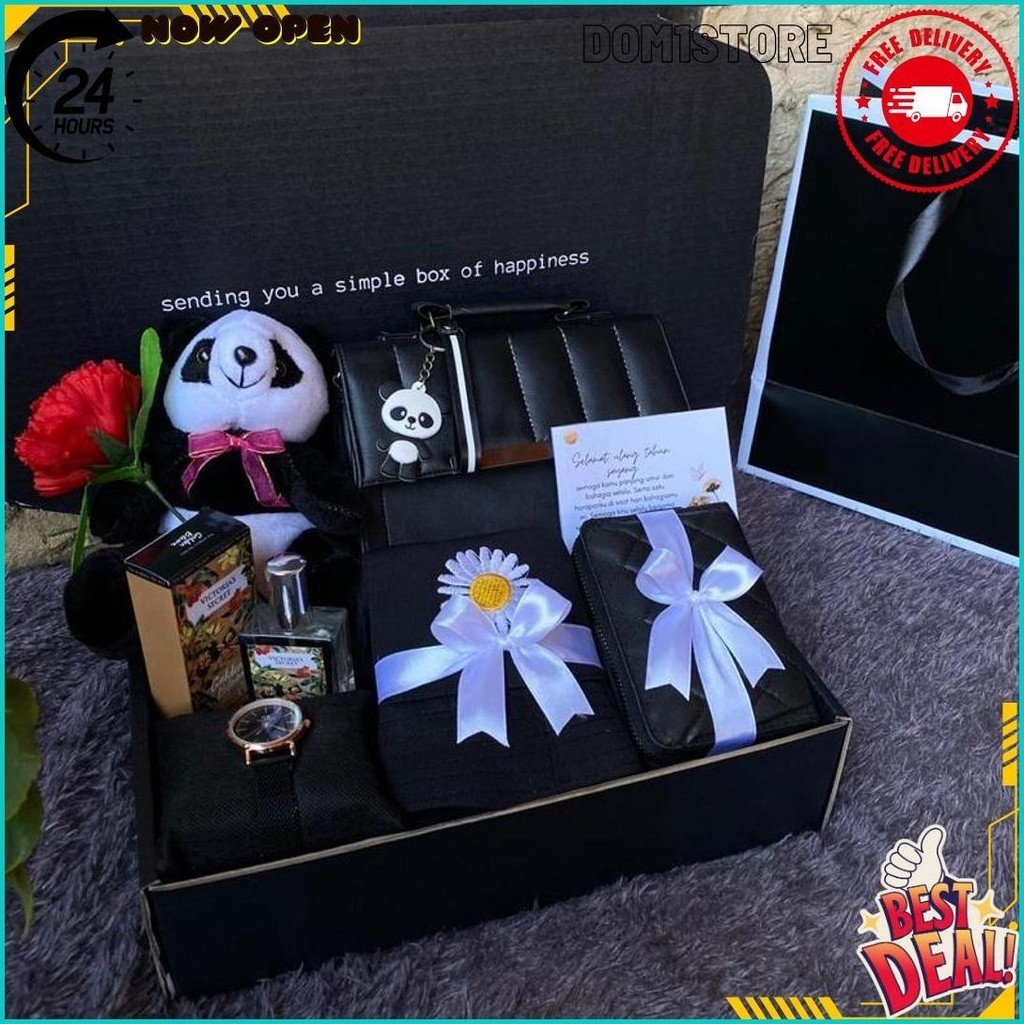 

Premium Blackseries Hampers Giftbox Rose Panda Termurah Banget