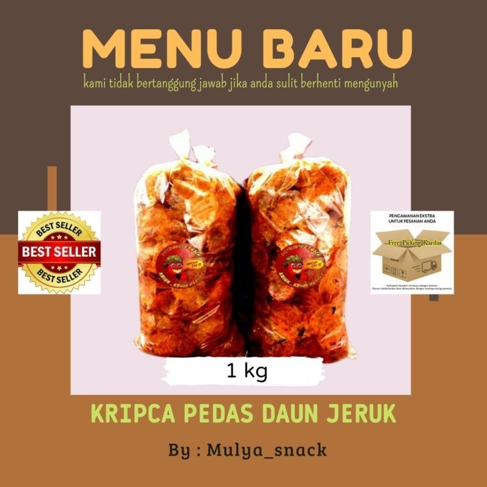 

MURAH Keripik kaca pedas daun jeruk 1 kg / kripik kaca