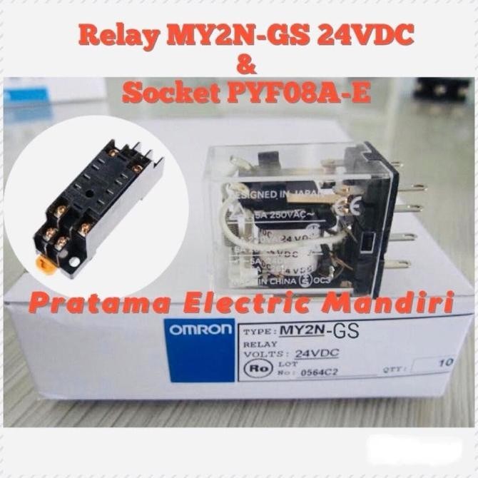 Omron Relay My2N-Gs My2N 24Vdc 24V Dan Socket Pyf08A-E Original
