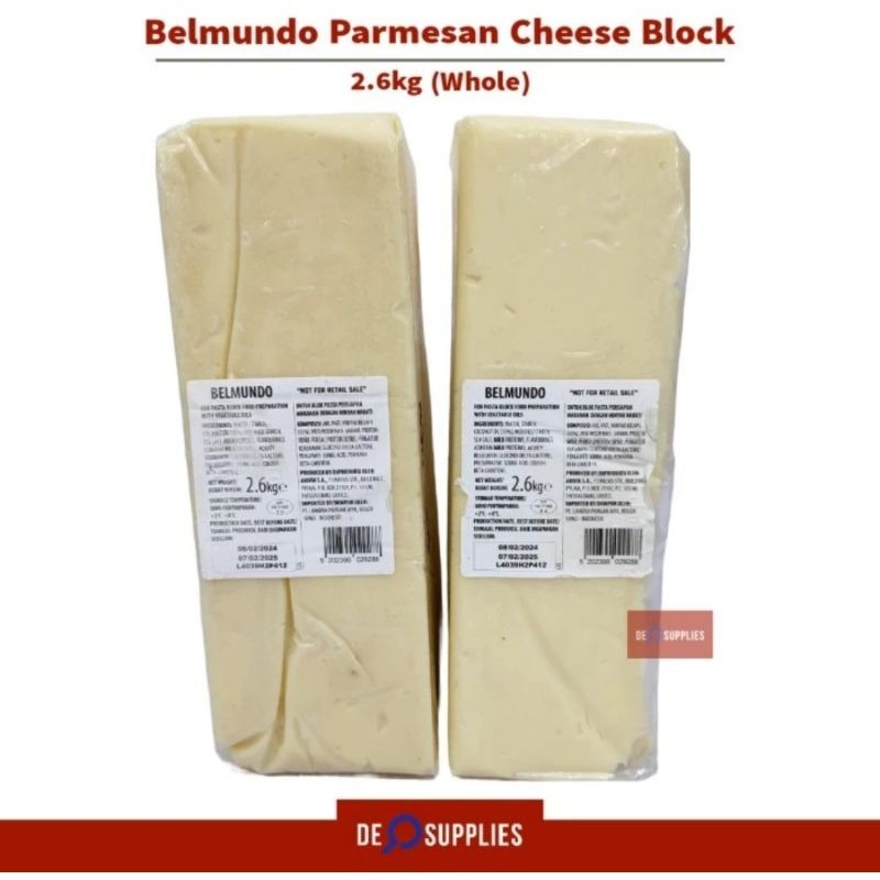 

Parmesan Cheese Block Belmundo 2.6kg (Whole) - Keju Parmesan Blok