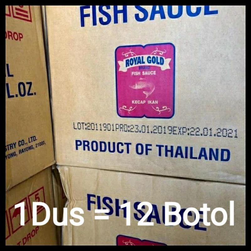 

Kecap Asin Royal Gold Fish Sauce 725ml x 12 Botol Per-Dus