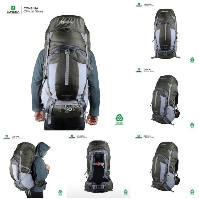 Consina Everest 60 + 5 Liter 60+5 L Carrier Tas Gunung Ransel Original