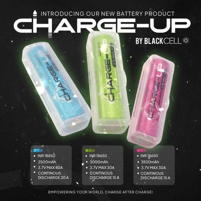 Baterai 18650 Blackcell Charge Up