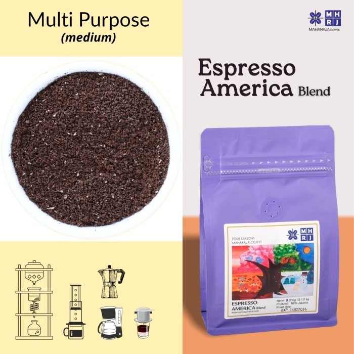 

Espresso America Full Arabika House Blend 1Kg Biji Kopi Sangrai