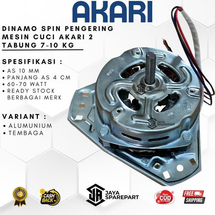 Dinamo Spin Pengering Mesin Cuci Akari 2 Tabung 7-10 Kg | Dinamo Motor Gratis Ongkir