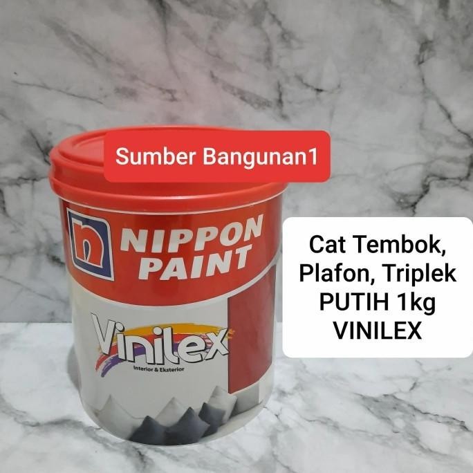 Cat tembok Putih 1 kg VINILEX cat dinding atap triplek plafon kecil GT