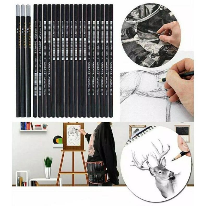 

M-4 Maries 29 Set Sketching & Drawing Art Tools Graphite Gratis Ongkir