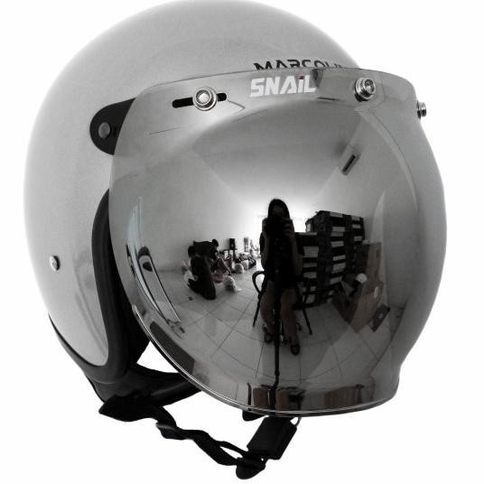 Helm Bogo Retro Marcolino Bubble Chrome Visor Sni