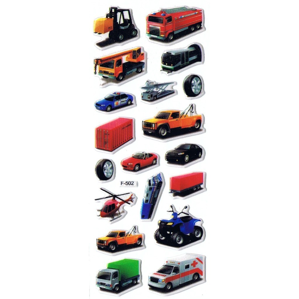 

SK487 Sticker Stiker Penghargaan Motivasi Anak Foam Emboss Transport Vehicle