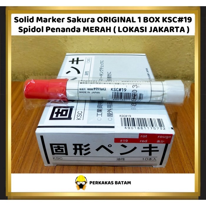 

Sarila Solid Marker Sakura Merah Red 1 Box Ksc#19 Spidol Penanda Besi Steel