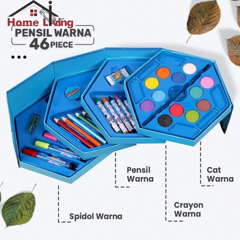 

Fg-80 Hl Crayon Set Isi 46 Spidol Pensil Warna Cat Air Lukis Alat Gambar Anak Murah Meriah Cod