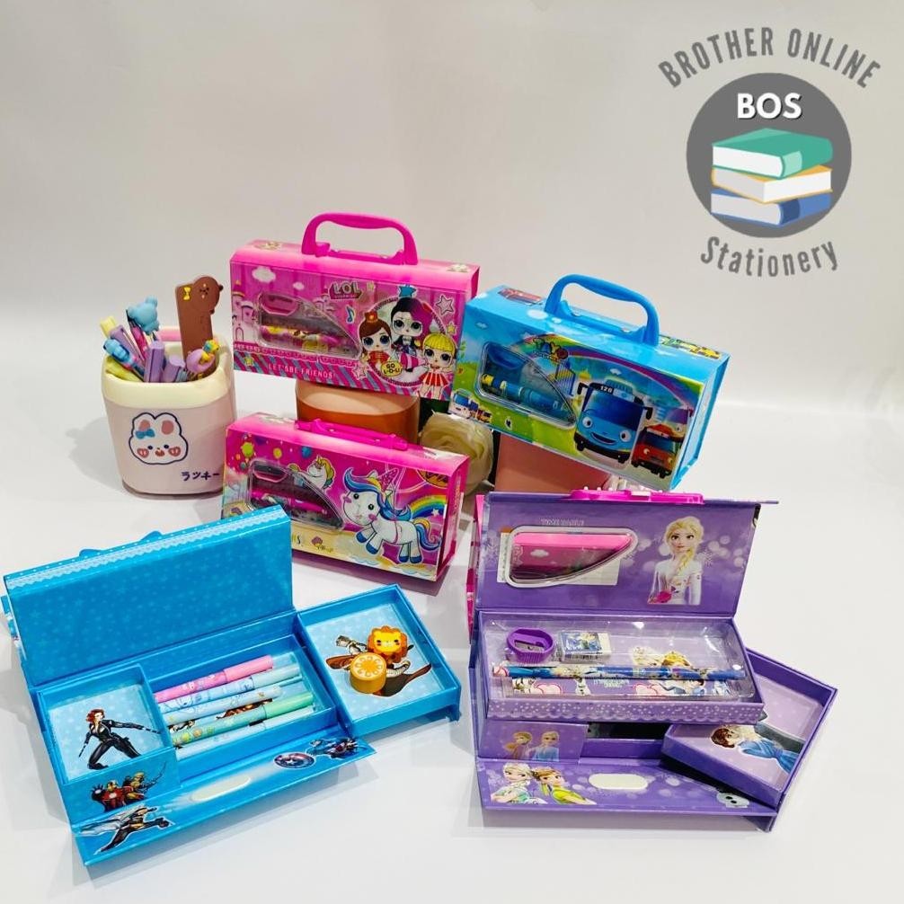 

Murah Meriah Bos Kotak Pensil Karton Set 3 Susun/Tempat Pensil Dus/Pencil Case BisaCod