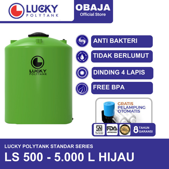 Lucky Polytank Toren / Tandon Air LS 500 Lucky Polytank Hijau
